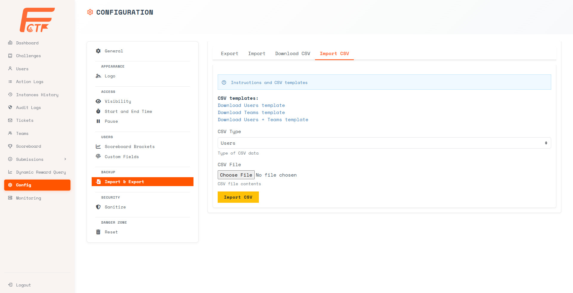 Import Users via CSV