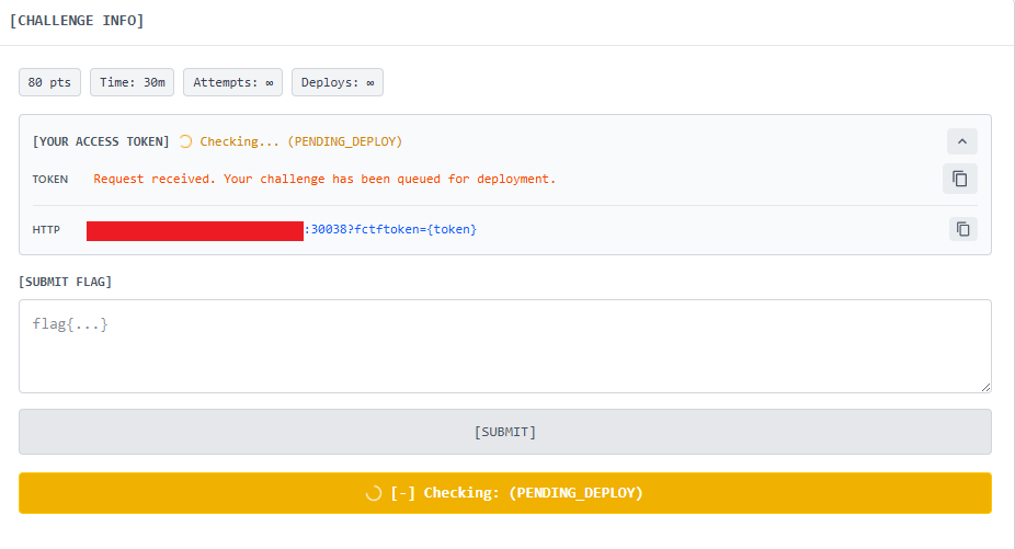 Challenge pending deploy state